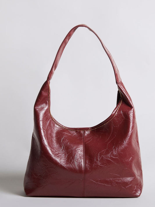 SCARLETT DISTRESSED RED LEATHER TOTE