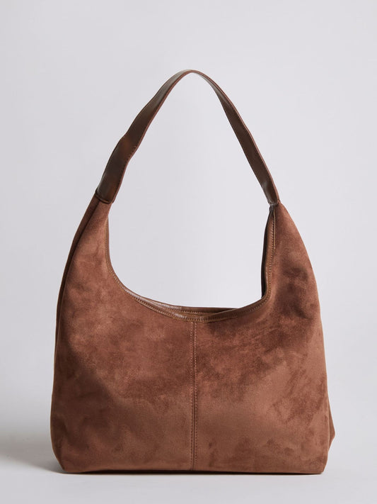 SUEDE DAILY BROWN LEATHER TOTE