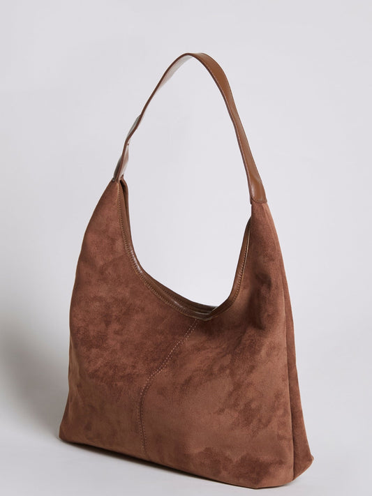 SUEDE DAILY BROWN LEATHER TOTE