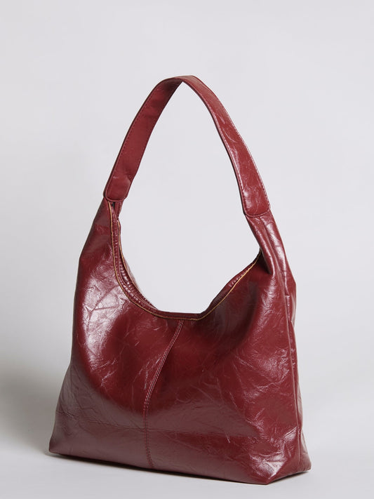 SCARLETT DISTRESSED RED LEATHER TOTE