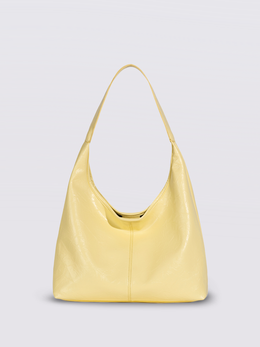SCARLETT DISTRESSED YELLOW LEATHER TOTE